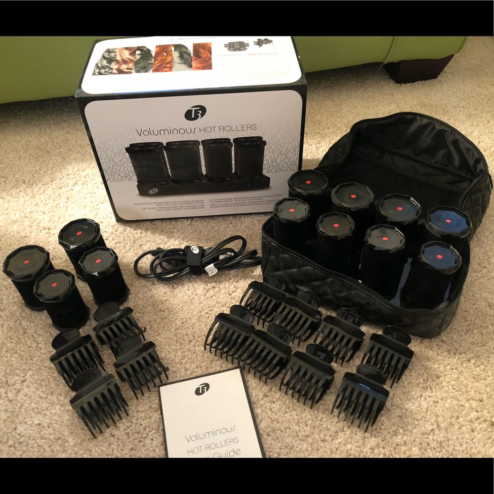 T3 Hot Rollers + 4 extra rollers & clips EUC